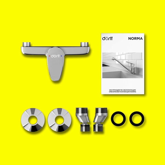 Смеситель для душа Dorff Norma однорычажный, цвет хром, латунь, без излива/лейки/шланга