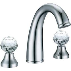 Смеситель для раковины/умывальника Boheme Brillante Presente, двухвентильный, неповоротный, керамический, длина излива 138 мм, латунь, цвет хром