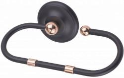 Полотенцедержатель Art&Max Sophia, 22 см, настенный, форма округлая, латунь, для полотенец в ванную/туалет/душевую кабину, цвет бронза/черный, на стену