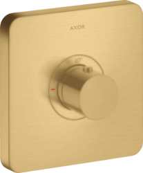 Смеситель для душа Axor ShowerSelect HighFlow softsquare, термостатический, скрытого монтажа, 1 потребитель, настенный, без излива/шланга/лейки, квадратный, латунный, цвет шлифованное золото, с термостатом