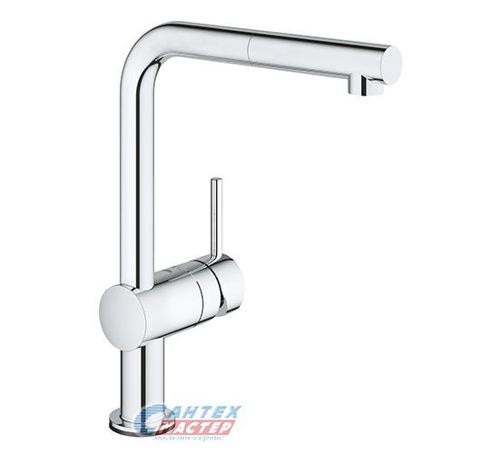 Смеситель для кухни/мойки Grohe Minta Touch однорычажный, керамический, с поворотным выдвижным L-изливом, длина 224 мм, латунь, цвет хром, кухонный, хромированный, вертикальный, однорукий, одноручный, однозахватный, одноручковые, кран, комплект