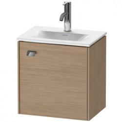 Тумба под раковину Duravit Brioso, 44х31х44,4 см, подвесная, с распашной дверцей, ДСП, цвет: дуб европейский/хром, шкафчик навесной, прямоугольная, левая, в ванную комнату