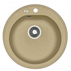 Мойка кухонная ALVEUS NIAGARA 10 GRANITAL BEIGE-G55 51х51х17,5 см, врезная/встраиваемая сверху, искусственный гранит, круглая, цвет бежевый, с отверстием под смеситель и клапан автомат