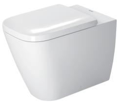 Унитаз Duravit Happy D.2  36,5х57х39,5 см, напольный, приставной, цвет белый, санфарфор, прямоугольный, горизонтальный (прямой) выпуск, под скрытый бачок, ободковый, без сиденья, для туалета/ванной комнаты