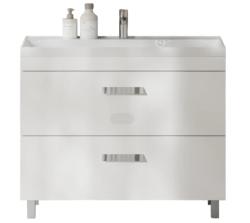 Тумба под раковину Velvex Orlando 1000-0-2, 997х445х799 мм напольная, цвет белый матовый, 2 выдвижных ящика, подходит раковина Madera Classica rkCla.100-81, универсальная, в ванную комнату