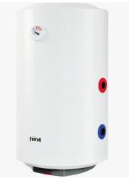 Водонагреватель 100л Ferroli PTO 100V, 1.5 квт, 220В электрический, настенный, вертикальный, накопительный тип, (цвет белый, круглый), с нижней подводкой