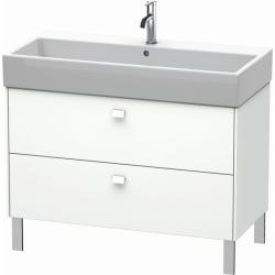 Тумба под раковину Duravit Brioso, 98,4х45,9х57 см, напольная, цвет: белый матовый, 2 выдвижных ящика, ДСП, прямоугольная, левая/правая, в ванную комнату