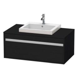 Тумба под раковину для консоли/столешницы Duravit Ketho 100х55х42,6 см, подвесная, ДСП, цвет: дуб черный, 1 выдвижной ящик, для встраиваемой сверху раковины, прямоугольная