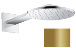 Верхний душ AXOR ShowerSolutions 300 1jet, с держателем, настенный монтаж, круглый, с 1 режимом, размер 30 см, металлический, цвет: полированная бронза, для душа/ванной