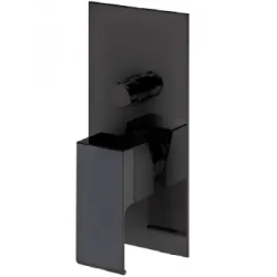 Смеситель для душа Cezares Porta, встраиваемый, однорычажный, без излива, с переключателем, керамический, латунь, внутренний (скрытый монтаж), цвет черный матовый