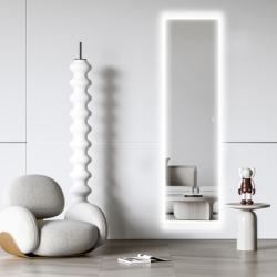 Зеркало Azario 45х160 см, с LED/ЛЕД-подсветкой, прямоугольное, выключатель сенсорный, диммер, для ванны, навесное/подвесное/настенное