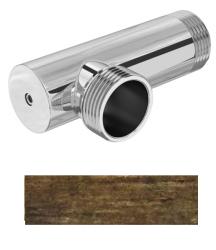 Уголок Сунержа с клапаном переходной 1" нар.р. - 1" нар.р., нержавеющая сталь, цвет состаренная бронза, для полотенцесушителей, округлый, для водяных