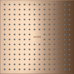 Верхний душ AXOR ShowerSolutions 250/250 2jet, потолочный/скрытый монтаж, квадратный, с 2 режимами, размер 25х25 см, металлический, цвет: полированное красное золото, для душа/ванной