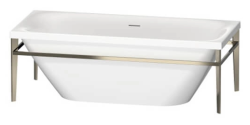 Ванна Duravit XViu 180х80 см отдельностоящая, акриловая, цвет: белый, с фронтальной панелью, рамой "шампанское матовое", (без гидромассажа, сифона), прямоугольная