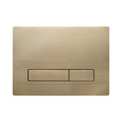 Кнопка смыва KK-POL Metal Slim прямоугольная, цвет медь, нержавеющая сталь, клавиша управления для сливного бачка, инсталляции унитаза, двойная, механическая, панель, универсальная, размер 245х175х14 мм