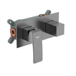 Смеситель для ванны/душа Raglo R01.273.09 настенный, однорычажный, 3-режима, встраиваемый, без излива, латунь, цвет графит
