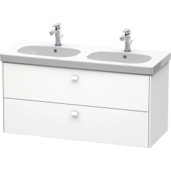 Тумба под раковину Duravit Brioso, 117х46,9х56,3 см, подвесная, 2 выдвижных ящика, ДСП, цвет: белый матовый, шкафчик навесной, механизм доводчика, прямоугольная, правая/левая, для раковины D-Code, в ванную комнату