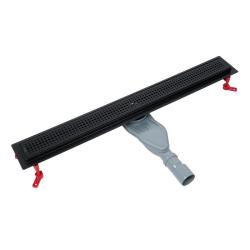 Водоотводящий желоб (Трап) IDDIS Perfex 800 мм, с перфорированной решеткой, цвет черный, горизонтальный выпуск и сифоном 360°, комбинированный затвор, выпуск 40/50 мм 975B8BL20DZ