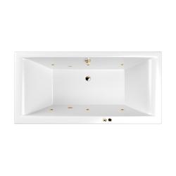 Ванна Whitecross Savia Duo Soft, 170х80 см, акриловая, цвет- белый/золото, гидромассажная, каркас, слив-перелив, прямоугольная, левосторонняя/правосторонняя, левая/правая, встраиваемая/приставная