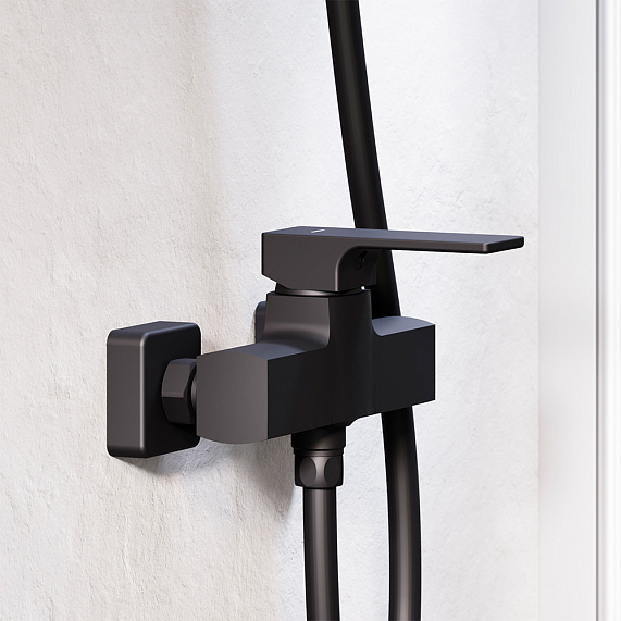 Смеситель для душа Damixa Gala однорычажный, керамический, настенный, без излива/шланга/лейки, латунь, цвет черный матовый