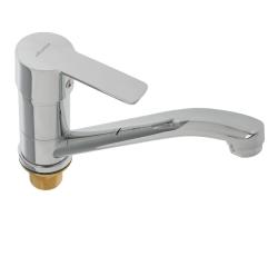 Смеситель для кухни/мойки Accoona, однорычажный, поворотный, керамический, длина излива 204 мм, латунь, цвет хром