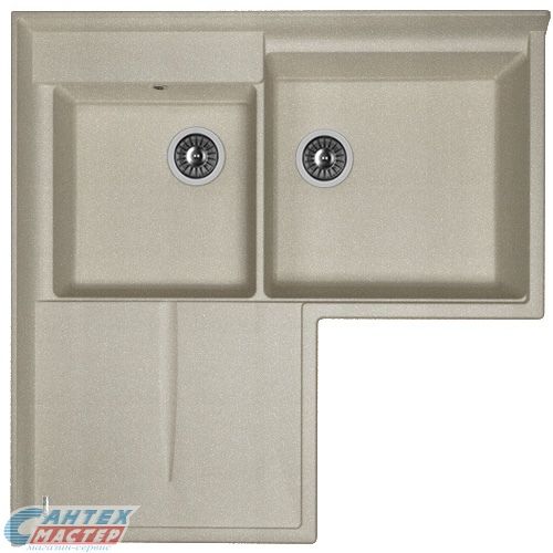 Мойка Florentina Адрия, 96х96х21.7 см, угловая, с левым крылом, врезная, двойная, из искусственного камня, цвет грей, без отверстия под смеситель, слив-перелив, для кухни Мойка Florentina Адрия, 96х96х21.7 см, угловая, с левым крылом, врезная, двойная, из искусственного камня, цвет грей, без отверстия под смеситель, слив-перелив, для кухни