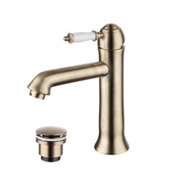 Смеситель для раковины/умывальника Lemark Villa, однорычажный, неповоротный, керамический, длина излива 143 мм, латунь, цвет бронза