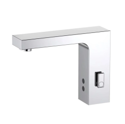 Смеситель для раковины/умывальника Aquatek Либра сенсорный, неповоротный, длина излива 141 мм, латунь, цвет хром, от сети 220В или батарей 4×1. 5V AA