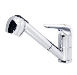 Смеситель для кухни/мойки Варион PALMA, однорычажный, поворотный, керамический, с выдвижной лейкой, длина излива 210 мм, латунь, цвет хром