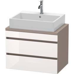 Тумба/шкафчик для консоли/столешницы Duravit DuraStyle под раковину 80х54,8х51,2 см, подвесная, ДСП, цвет: белый глянец/базальт, 2 выдвижных ящика, прямоугольная