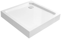 Душевой поддон Cezares Tray, 80х80х15 см, квадратный/угловой, стеклокомпозит, низкий, белый, с бортиком, литой, литьевой, для душа