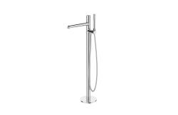 Смеситель для ванны/душа BelBagno Uno, напольный, однорычажный, неповоротный, длина 240 мм, керамический, латунь, цвет хром