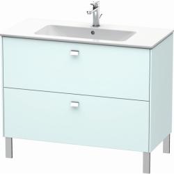 Тумба под раковину Duravit Brioso, 102х47,9х68,5 см, напольная, цвет: светло-голубой/хром, 2 выдвижных ящика, ДСП, прямоугольная, левая/правая, в ванную комнату