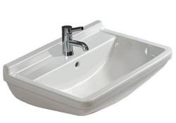 Раковина DURAVIT Starck 3 WonderGliss, 60х45х19 см, подвесная, прямоугольная, фарфоровая, цвет белый, с 1 отверстием под смеситель, антигрязевое покрытие, слив/перелив
