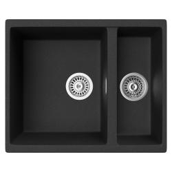 Мойка TopZero серия TopGran, 460х550 см, 1,5 чаши, врезная, подстольная, из гранита, прямоугольная, цвет Cosmos, отверстие под смеситель, слив-перелив, для кухни