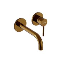 Смеситель для раковины/умывальника Damixa Scandinavian Pure, встраиваемый, однорычажный, неповоротный, керамический, длина излива 181 мм, латунь, цвет золото