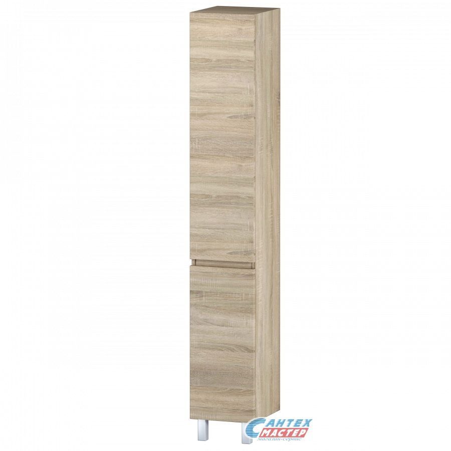 Пенал AM.PM Gem S 30, 190х30х32 см, напольный/на ножках, (правый), с дверцами/двухстворчатый, полки, цвет светлый дуб, в ванную комнату