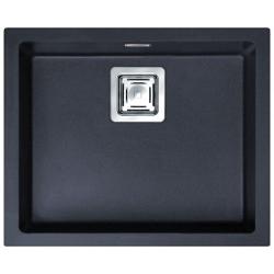 Мойка кухонная ALVEUS QUADRIX 50 GRANITAL TWILIGHT-G05M 56х46х20 см, врезная/встраиваемая снизу/вровень со столешницей, искусственный гранит, прямоугольная, цвет черный, без отверстия под смеситель