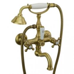 Смеситель для ванны/душа Migliore Arcadia, настенный, двухвентильный, поворотный, длина 148 мм, керамический, латунь, цвет бронза