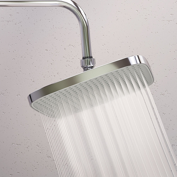 Верхний душ Damixa Gala на подвижном шарнире, прямоугольный, с 1 режимом, тропический душ (лейка), размер диска 300х210 мм, ABS-пластик, цвет хром, для душа/ванной