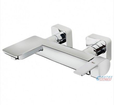 Смеситель для ванны/душа Teka Formentera однорычажный, керамический, настенный, излив фиксированный 200 мм, латунь, цвет хром, короткий, универсальный, горизонтальный, рычажный, кран, комплект, сантехника, размер, характеристики, высота, расстояние