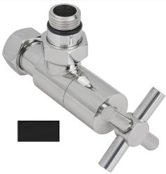 Вентиль Сунержа угловой крест G 1/2" НР х G 3/4", цвет матовый черный