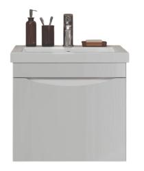 Тумба под раковину Velvex Vizo 500-0-1, 460х383х409 мм подвесная, цвет белый глянец, 1 выдвижной ящик, подходит раковина Como 50, универсальная, в ванную комнату