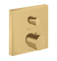 Смеситель для душа Axor Starck Organic, с запорным вентилем, термостатический, скрытого монтажа, настенный, без излива/шланга/лейки, квадратный, латунный, цвет шлифованное золото, с термостатом, встроенный/встраиваемый/термостатный