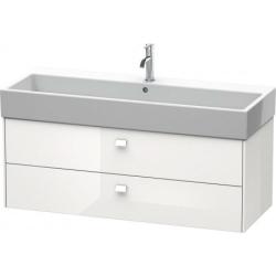 Тумба под раковину Duravit Brioso, 118,4х45,9х44,2 см, подвесная, 2 выдвижных ящика, ДСП, цвет: белый глянец, шкафчик навесной, механизм доводчика, прямоугольная, правая/левая, в ванную комнату