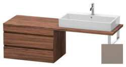Тумба/шкафчик для консоли/столешницы Duravit DuraStyle под раковину 60х47,8х51,2 см, подвесная, ДСП, цвет: орех темный/базальт, 2 выдвижных ящика, прямоугольная