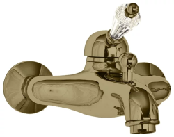 Смеситель для ванны/душа Cezares Vintage, настенный, однорычажный, неповоротный, длина 168 мм, керамический, латунь, цвет бронза