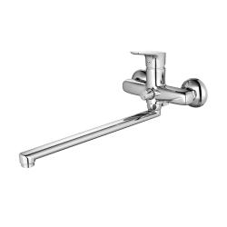 Смеситель для ванны/душа Iddis Zodiac ZODSBL2i10WA однорычажный, керамический, настенный, излив поворотный 399 мм, латунь, цвет хром, длинный