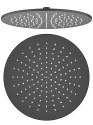 Верхний душ Aquatek AQ2079MB круглый, 1 режим, размер 300х7 мм, нержавеющая сталь, цвет матовый черный, для душа/ванной, на стену