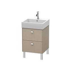 Тумба под раковину Duravit Brioso, 52х41,9х68,3 см, напольная, цвет: лен/хром, 2 выдвижных ящика, ДСП, прямоугольная, левая/правая, в ванную комнату
